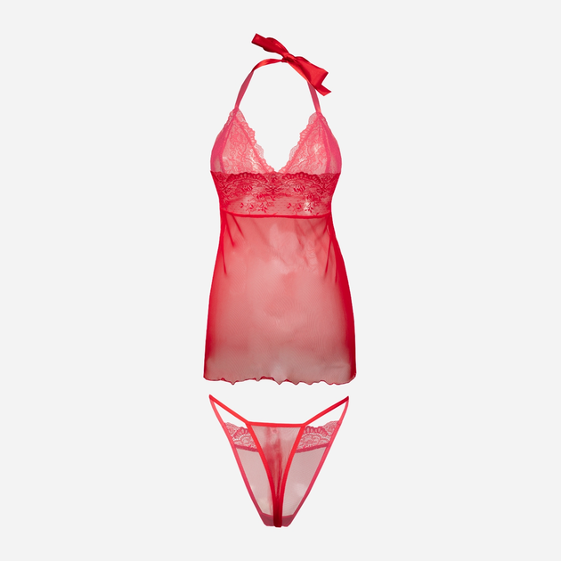 Komplet erotyczny (koszula nocna + majtki-bikini) damski DKaren Arizona XL Czerwony (5903251460935) - obraz 2
