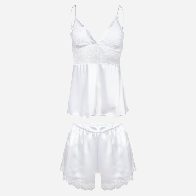 Еротична піжама (майка + шорти) жіноча DKaren Harmonia S Біла (5903251460843) - зображення 1