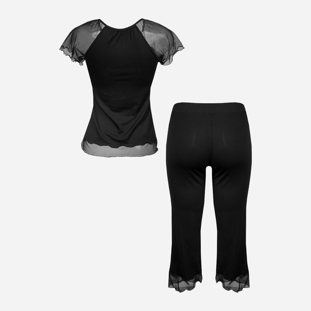 Піжама (футболка + штани) жіноча DKaren Kinzly M Чорна (5903251460676) - зображення 2