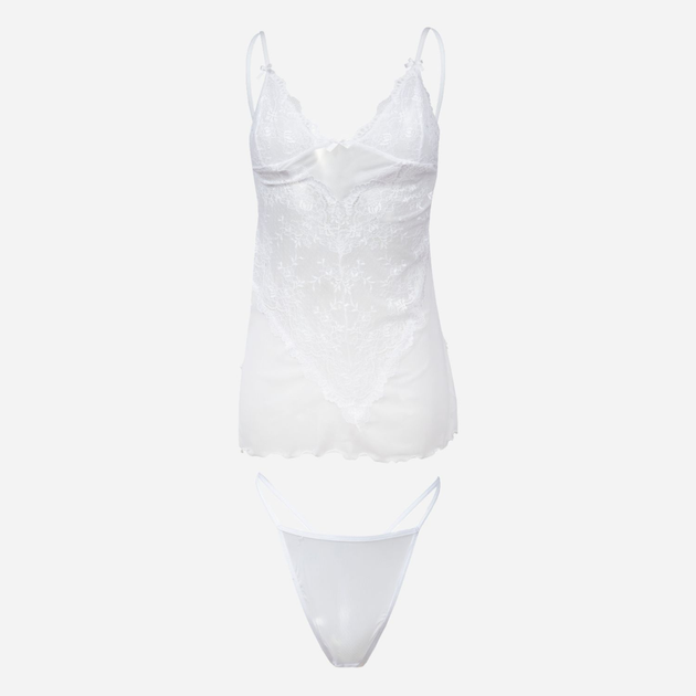 Еротичний комплект (нічна сорочка + трусики-бікіні) жіночий DKaren Stacy M Білий (5903251460317) - зображення 1