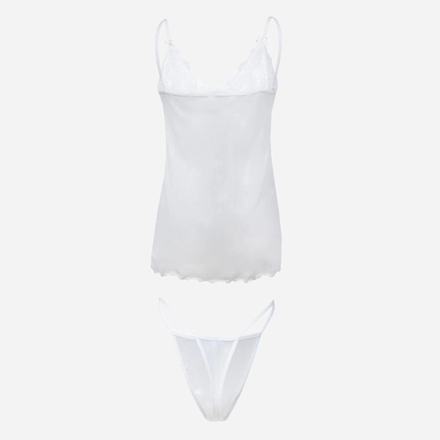 Komplet erotyczny (koszula nocna + majtki-bikini) damski DKaren Stacy XL Biały (5903251460331) - obraz 2