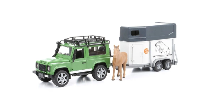 Фургон Bruder - Land Rover Defender Station Wagon з кінним причепом і 1 конем (4001702025922) - зображення 2