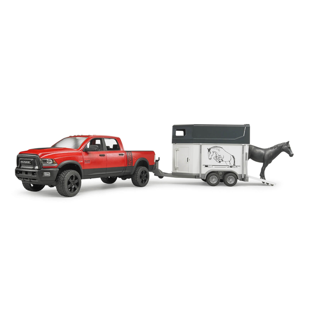 Samochód Bruder RAM 2500 Pickup Truck W Horse Trailer and Horse (02501) (4001702025014) - obraz 1