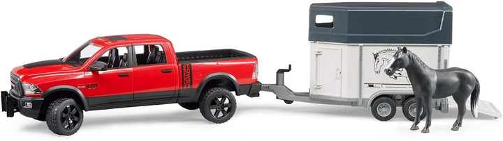 Мaшинкa Bruder RAM 2500 Pickup Truck W Кінський причіп і кінь (02501) (4001702025014) - зображення 4