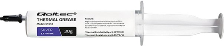 Термопаста Qoltec 3.17 Вт/(м*К) 30 г Silver (5901878516486) - изображение 1