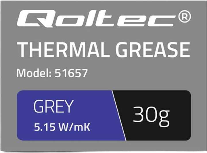 Термопаста Qoltec 5.15 Вт/(м*К) 30 г Grey (5901878516578) - изображение 2