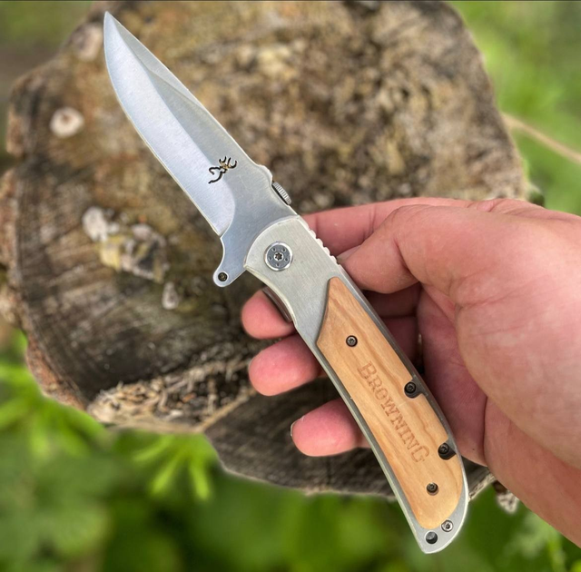 Охотничий нож Browning 374 дерево 21 см - изображение 1