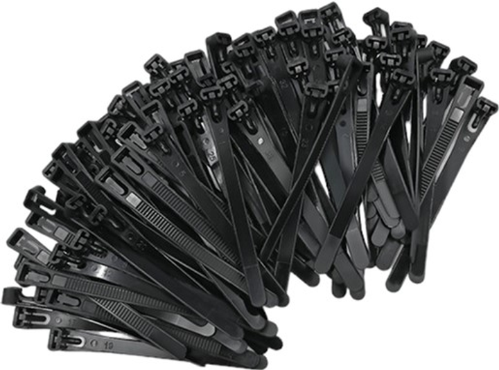 Opaski zaciskowe Qoltec Nylon UV 7.2 x 100 mm 100 szt Czarny (5901878522234) - obraz 3