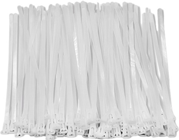 Кабельні стяжки Qoltec Nylon UV 7.2 x 200 мм 100 шт White (5901878522289) - зображення 4