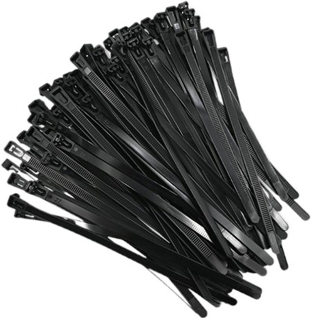 Opaski zaciskowe Qoltec Nylon UV 7.2 x 200 mm 100 szt Czarny (5901878522272) - obraz 3