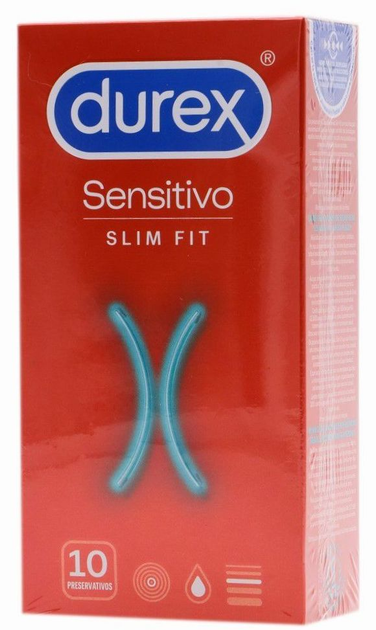Prezerwatywy Durex Sensitive Slim Fit 10 szt. (8428076000373) - obraz 1