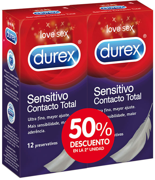 Prezerwatywy Durex Sensitivo Contacto Condoms 2x12 szt. (8410104885212) - obraz 1