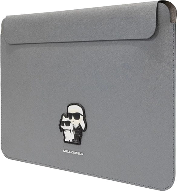 Pokrowiec na laptopa Karl Lagerfeld Saffiano Karl Choupette KLCS14SAKCPMG 14" Srebrny (3666339126650) - obraz 2