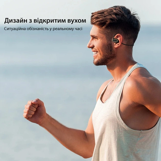 Бездротові спортивні навушники з технологією відкритого звуку BT5.3 гарнітура New Bee H1 - зображення 2