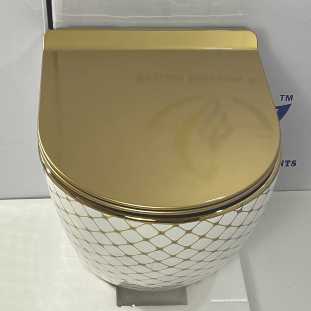 Унітаз підвісний SIA Lumen Gold Elegans безобідковий з сидінням Slim Soft-close 480x360x310 T1130 - изображение 3