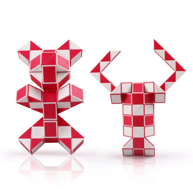 QiYi Rubik's Snake 60 pcs red | 105 cm | Змійка Рубіка 60