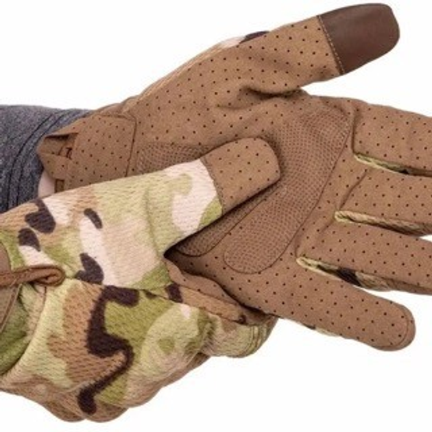 Тактичні рукавички закриті мультикам із сенсором ЗСУ повнопалі армійські рукавички з пальцями тактичні L - изображение 2