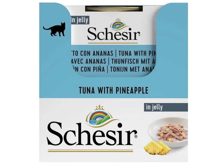 Консервы для кошек Schesir Tuna with Pineapple тунец с ананасом в желе 75г - Фото 1 Консервы для кошек Schesir Tuna with Pineapple тунец с ананасом в желе 75г - изображение 1