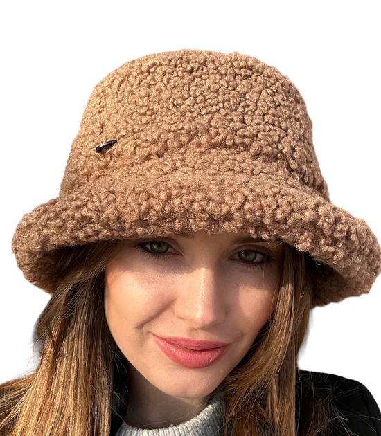 Панама тедді на флісі Zefur One size коричнева - изображение 3