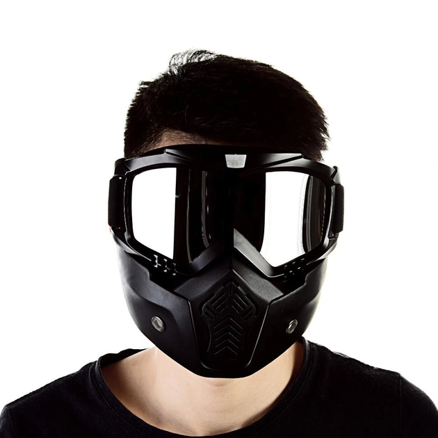 Захисна маска-трансформер для захисту обличчя та очей (срібляста) - зображення 1