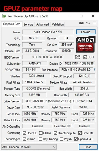 Відеокарта AMD Radeon RX 5700 8GB DDR6 - Б/В - Фото 6 Відеокарта AMD Radeon RX 5700 8GB DDR6 - Б/В - зображення 6