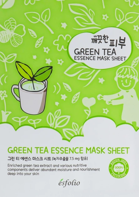 Тканевая маска c зеленым чаем - Esfolio Pure Skin Green Tea Essence Mask Sheet (362779-1951) - Фото 1 Тканевая маска c зеленым чаем - Esfolio Pure Skin Green Tea Essence Mask Sheet (362779-1951) - изображение 1