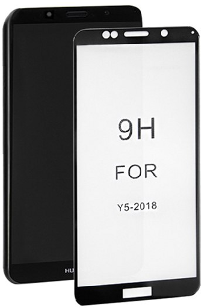 Szkło hartowane Qoltec Premium do Huawei Y5 2018 Czarne (5901878515854) - obraz 1