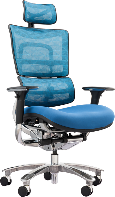 Офисное эргономичное кресло GT Racer X-801A Blue (W-55 B-45) - Фото 1 Офисное эргономичное кресло GT Racer X-801A Blue (W-55 B-45) - изображение 1