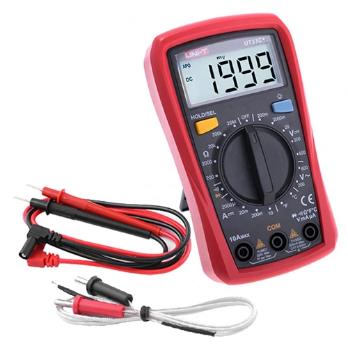 Тестер цифровой мультиметр с щупами UNI-T UT33C plus красный - изображение 2