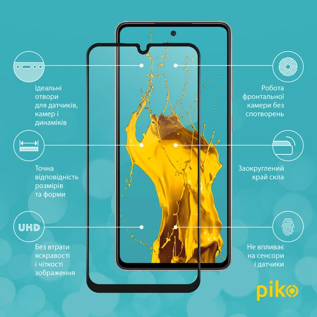 Защитное стекло для смартфона Samsung Galaxy A25 5G/A24/A24 5G Piko 9H Black (1283126574948) - Фото 3 Защитное стекло для смартфона Samsung Galaxy A25 5G/A24/A24 5G Piko 9H Black (1283126574948) - изображение 3
