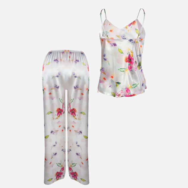 Piżama (podkoszulka + spodnie) damska DKaren Dk-Ki XS Biała z różowym i fioletowym (5903251426221) - obraz 2
