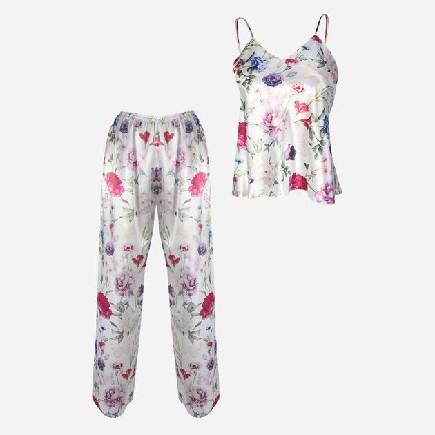 Piżama (podkoszulka + spodnie) damska DKaren Dk-Ki XS Biała z różowym (5903251425927) - obraz 1