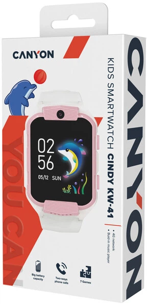 Дитячий смарт-годинник Canyon Cindy KW-41 White Pink (CNE-KW41WP) - Фото 12 Дитячий смарт-годинник Canyon Cindy KW-41 White Pink (CNE-KW41WP) - зображення 12