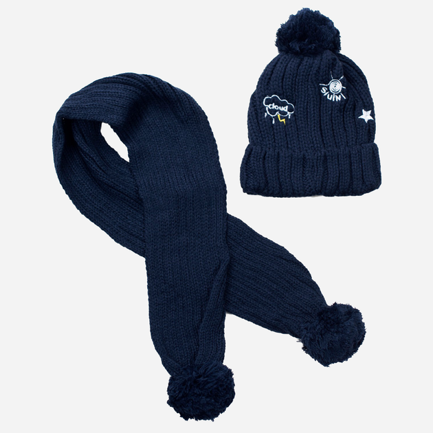 Комплект (шапка+шарф) дитячий зимовий Art Of Polo cz16526-1 53-58 см темно синій (5902021149506) - зображення 1