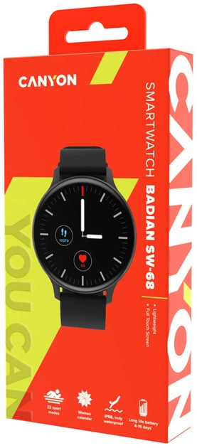 Смарт-годинник Canyon Badian SW-68 Black (CNS-SW68BB) - зображення 4