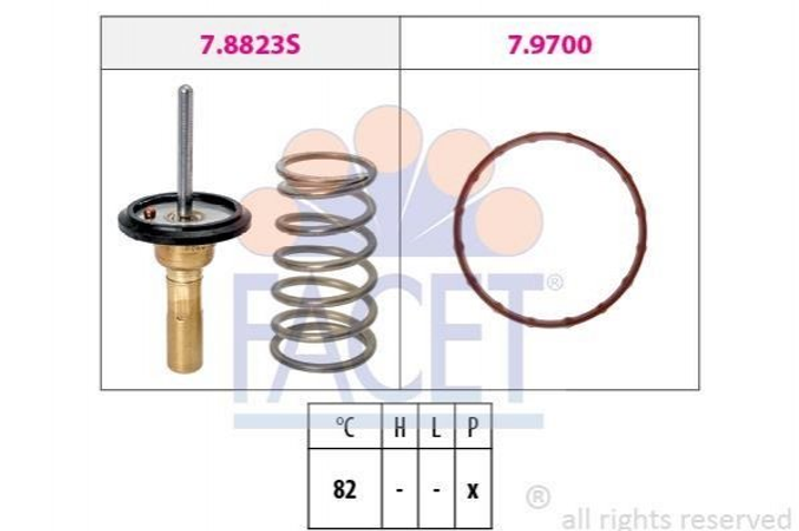 Термостат FACET 78823 Toyota Corolla, Yaris, Auris, Verso 9091603147, 1632147021 - изображение 1