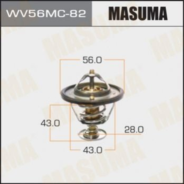 Термостат MASUMA WV56MC82 Mitsubishi Colt, Galant, Carisma, Outlander, L200, Lancer, Grandis, Pajero MD337408, MD315301, MD158570 - изображение 1