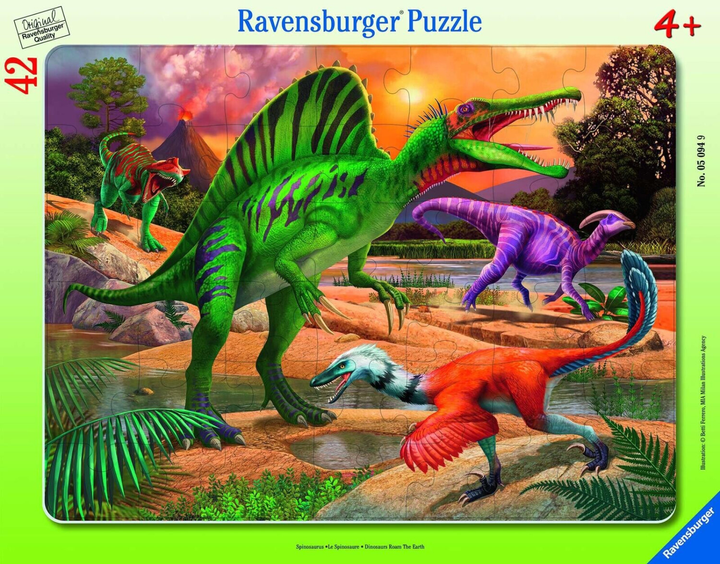 Puzzle klasyczne Ravensburger Spinozaur 32 x 24 cm 42 elementów (4005556050949) - obraz 1