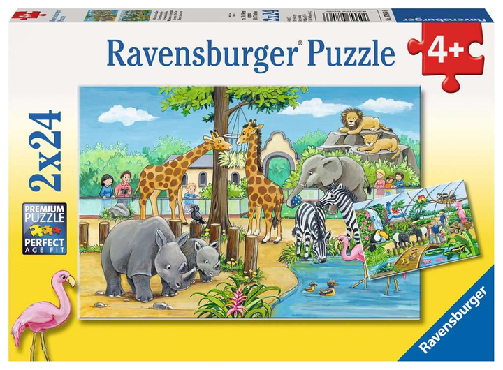Zestaw puzzli Ravensburger Witamy w Zoo 26 x 18 cm 2 x 24 elementy (4005556078066) - obraz 1