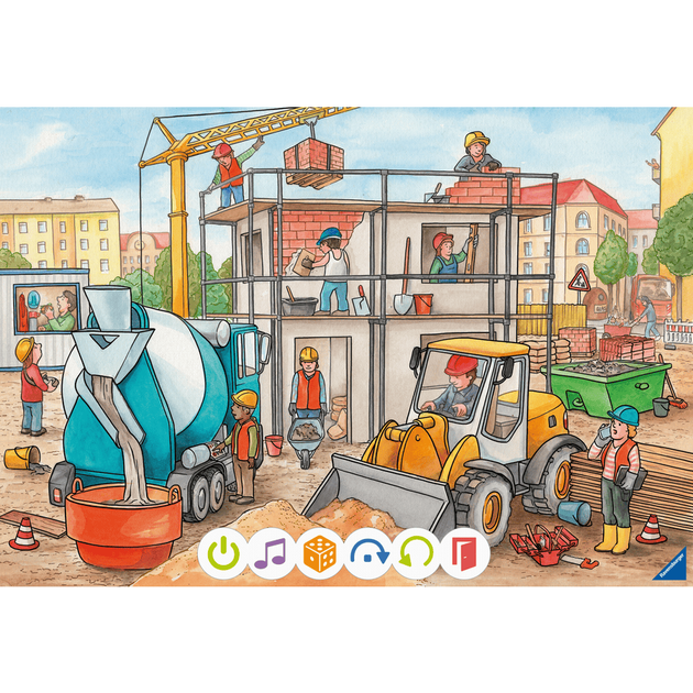 Zestaw puzzli Ravensburger tiptoi dla małych odkrywców Plac budowy 27 x 20 cm 2 x 12 elementów (4005556001378) - obraz 2