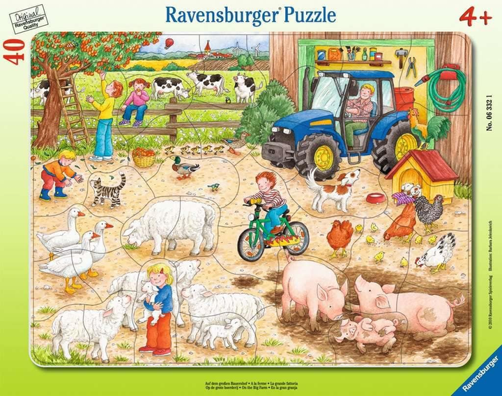 Puzzle figuralne Ravensburger na wielkiej farmie 25 x 33 cm 40 elementów (4005556063321) - obraz 1