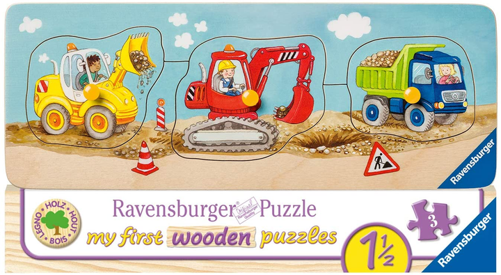 Puzzle klasyczne Ravensburger The Little Construction Site 70 x 50 cm 3 elementów (4005556030668) - obraz 1