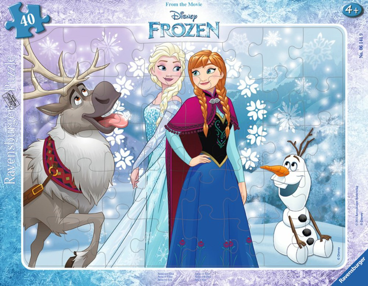 Puzzle klasyczne Ravensburger Disney Frozen Anna and Elsa 32.5 x 24.5 cm 40 elementów (4005556061419) - obraz 1