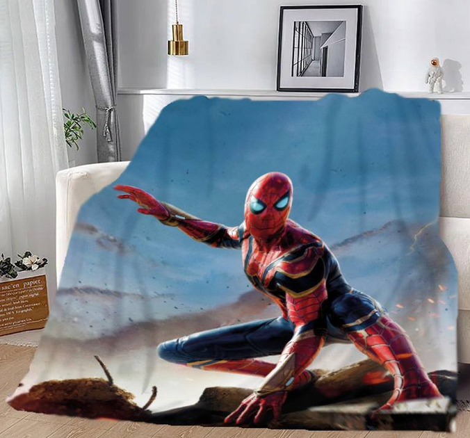 Плед Людина павук MARVEL Спайдер мен Spider man плюшевий велюр з 3D малюнком розмір 135х160 - зображення 2
