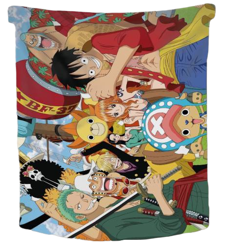 Плед Ван-Пис One Piece плюшевый велюр с 3D рисунком размер 135х160 - Фото 1 Плед Ван-Пис One Piece плюшевый велюр с 3D рисунком размер 135х160 - изображение 1