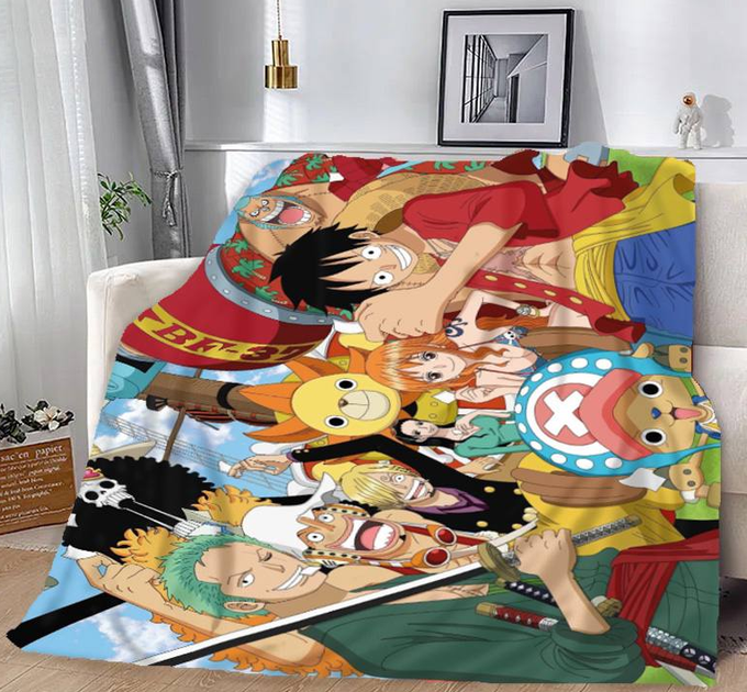 Плед Ван-Пис One Piece плюшевый велюр с 3D рисунком размер 135х160 - Фото 2 Плед Ван-Пис One Piece плюшевый велюр с 3D рисунком размер 135х160 - изображение 2