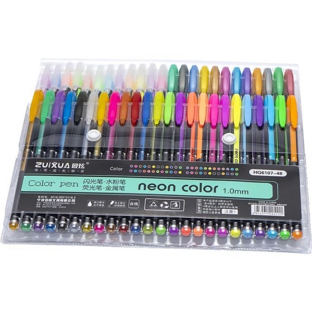 Набор гелевых ручек "Neon color" HG6107-48, 48 цветов - изображение 2