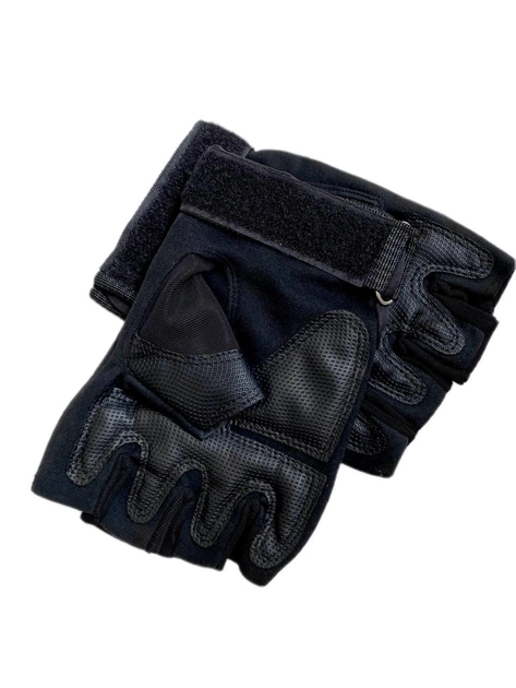 Перчатки без пальцев XL Черные - изображение 2