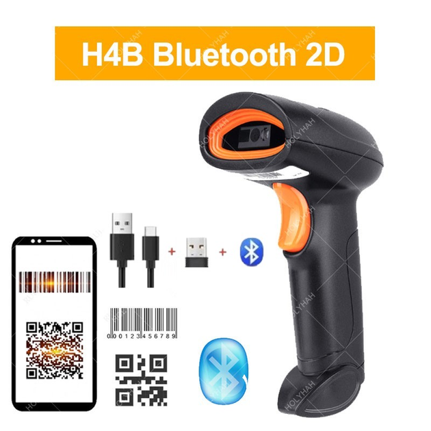 Бездротовий bluetooth 2D сканер QR, штрих-кодів KEFAR, HOLYHAH H4B ...
