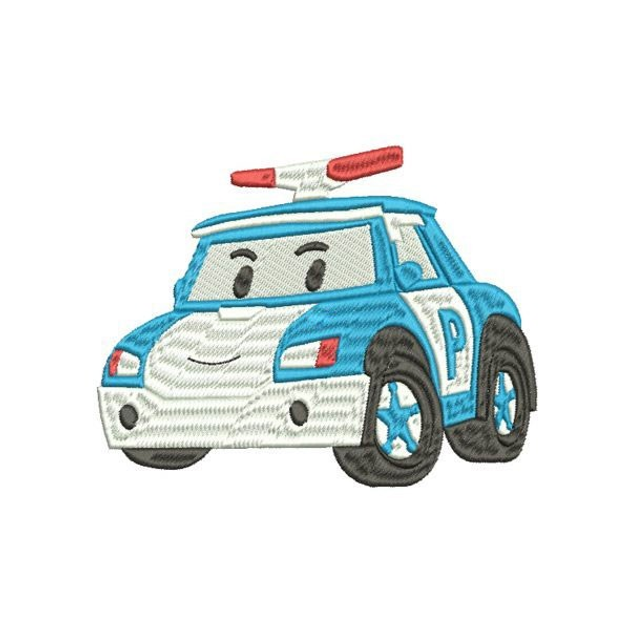Шеврон на липучці (велкро) Поліцейський Автомобіль 5,4х7 см Білий 6005 - зображення 1